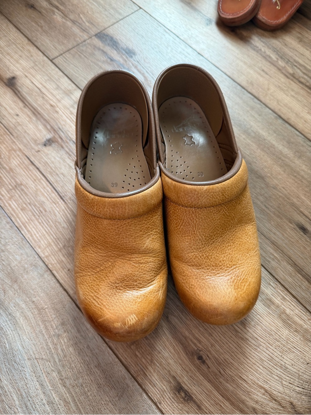 Dansko Women's Leather Mule Clogs in Tan